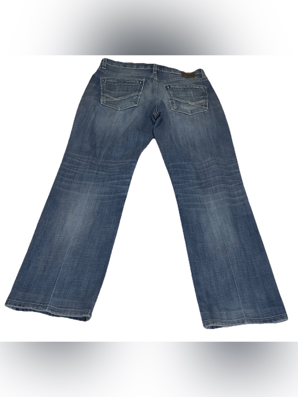 BKE Jeans Mens 36x30 Tyler Straight Stretch Denim Thick Stitch whiskering